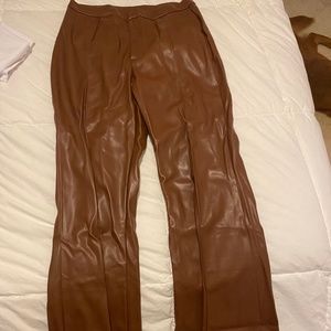 Brown pleather pants